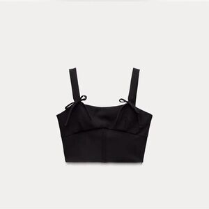 Black Zara Crop Top with Bow Straps